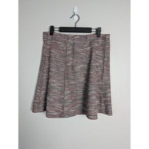 LOFT Skirt Womens Medium Red Textured Tweed A-Line Short Mini Lined Career Work